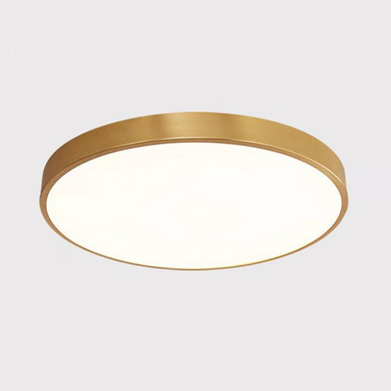 Round LED Flush Mount Light Nordic Style Metallic Bedroom