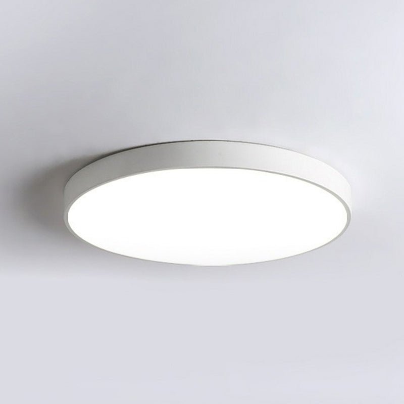 Round LED Flush Mount Light Nordic Style Metallic Bedroom