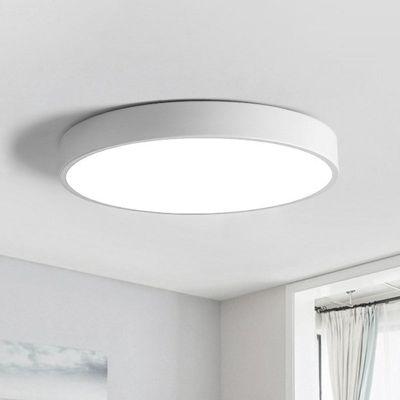 Round LED Flush Mount Light Nordic Style Metallic Bedroom