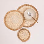 Rustic Round Woven Coasters