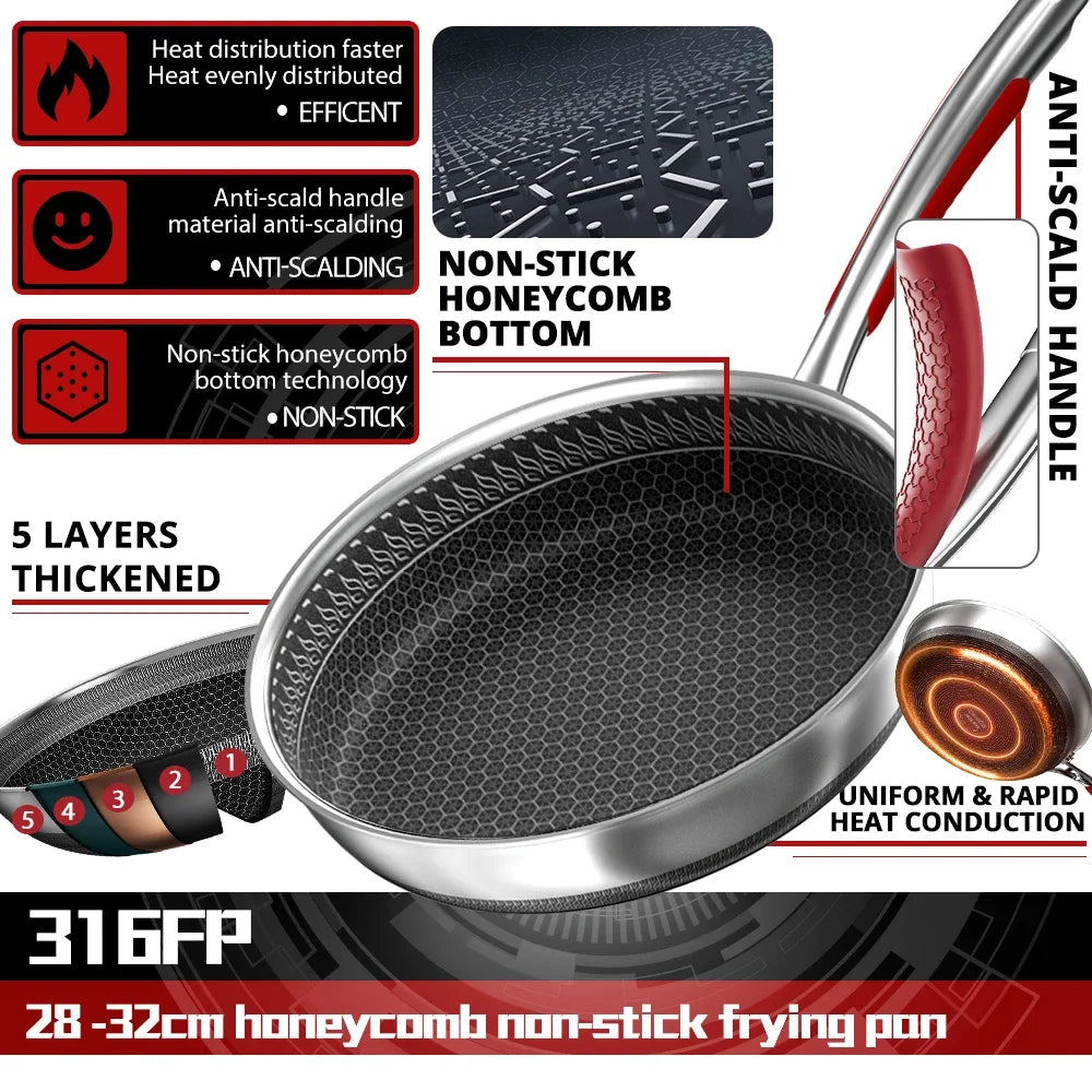 Safe Cook Non-Stick Antibacterial Stainless Steel Pan