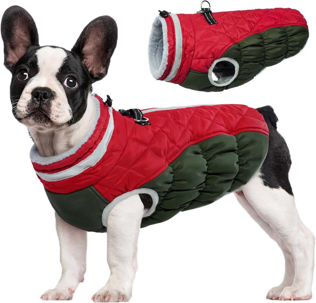 SafeWalk Winter Harness Jacket – Waterproof Dog Jacket with Reflective Strips and Fleece Lining