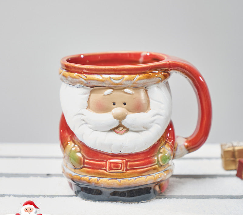 Santa and Snowman Ceramic Christmas Mug