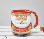 Santa and Snowman Ceramic Christmas Mug