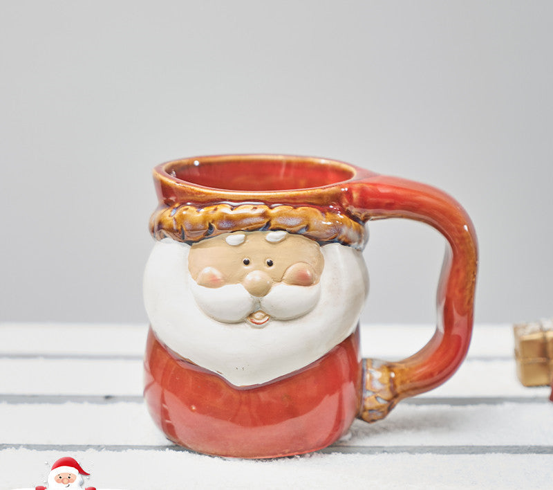 Santa and Snowman Ceramic Christmas Mug