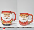 Santa and Snowman Ceramic Christmas Mug