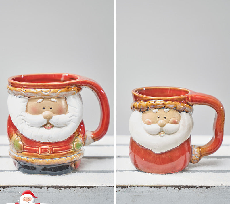 Santa and Snowman Ceramic Christmas Mug