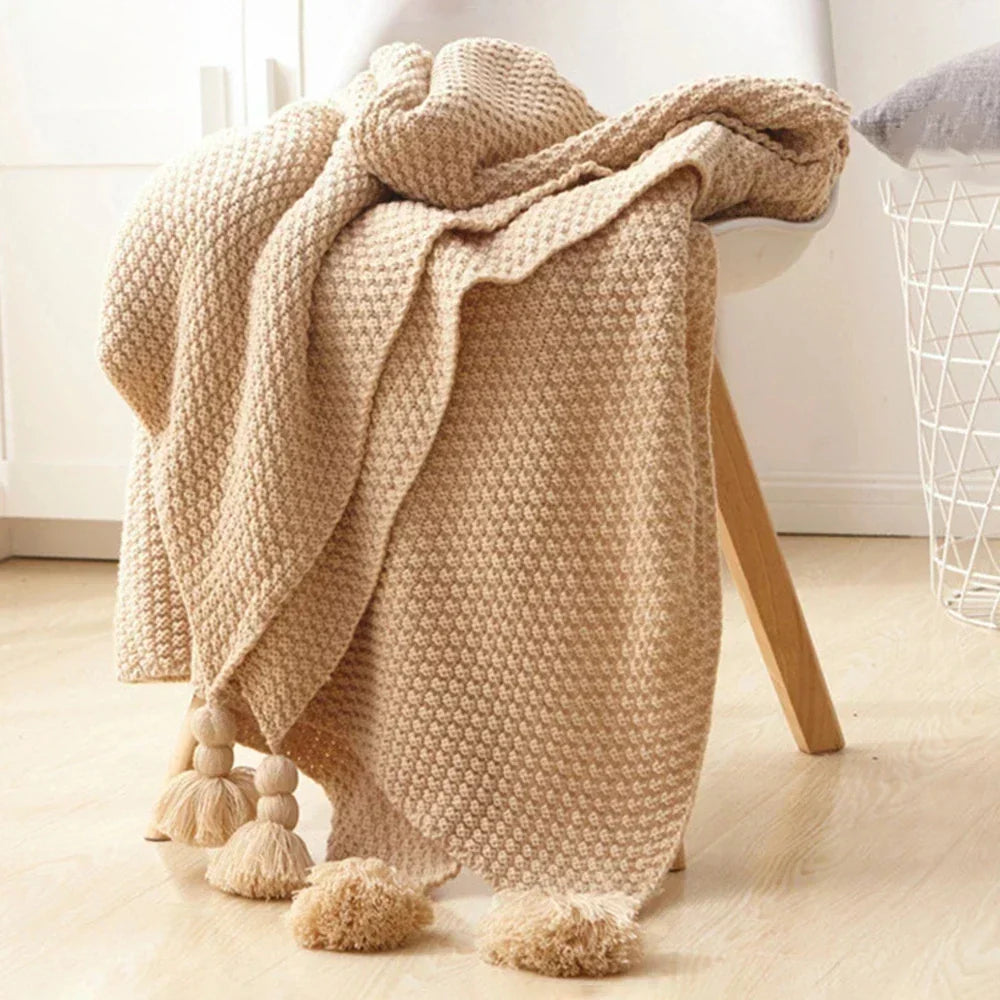 Boneroshop | Scandinavian Knitted Wool Blanket - Aurora