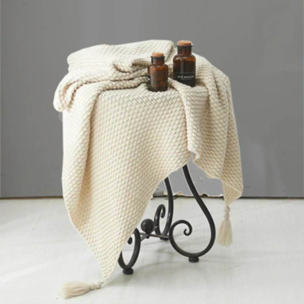 Boneroshop | Scandinavian Knitted Wool Blanket - Aurora