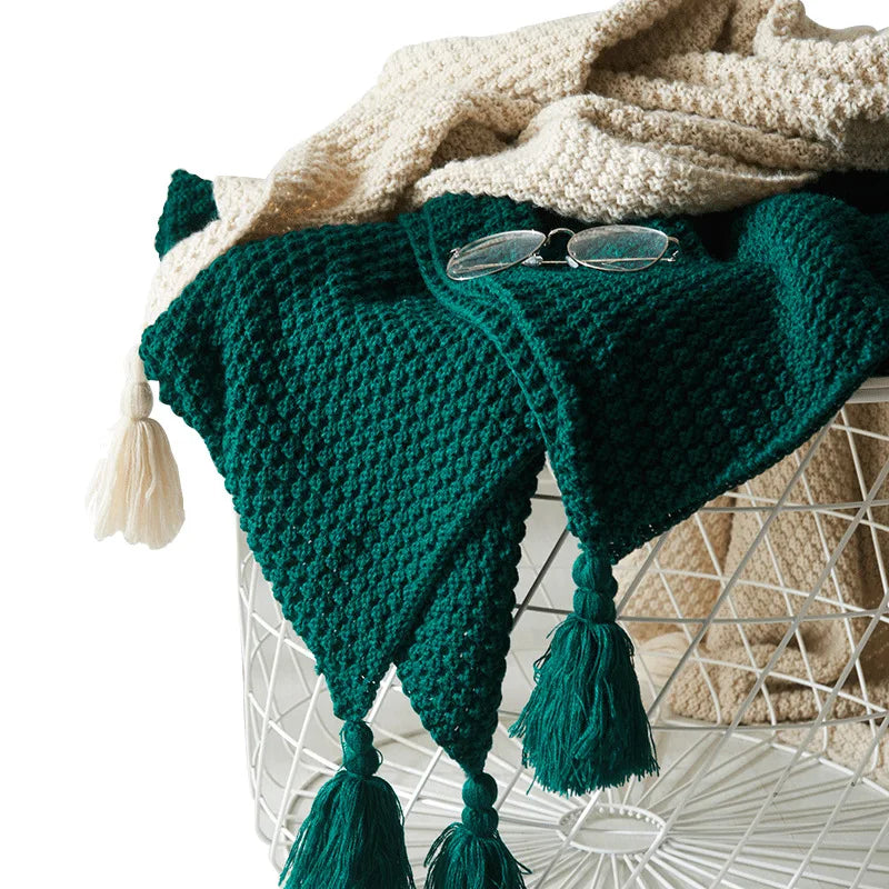 Boneroshop | Scandinavian Knitted Wool Blanket - Aurora