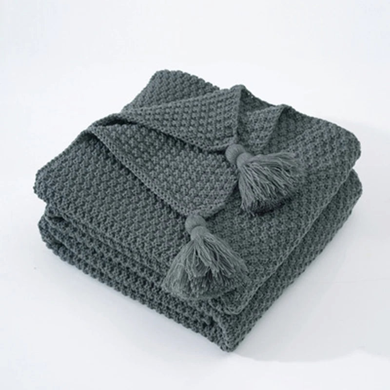 Boneroshop | Scandinavian Knitted Wool Blanket - Aurora