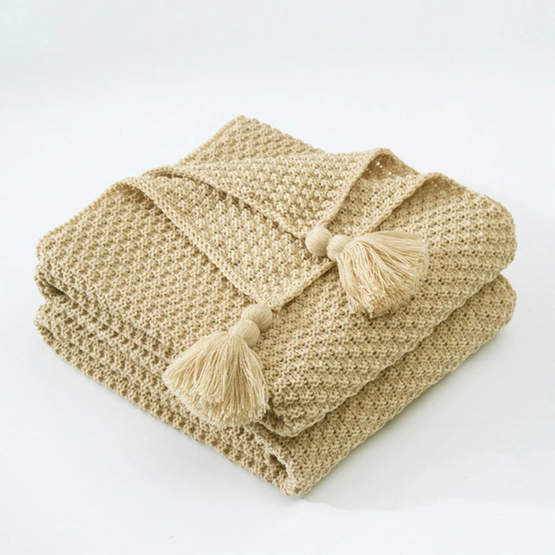 Boneroshop | Scandinavian Knitted Wool Blanket - Aurora