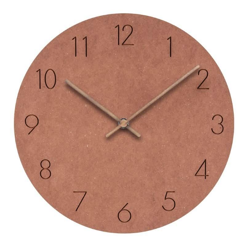 Scandinavian minimalist wall clock with wooden hands and silent mechanism