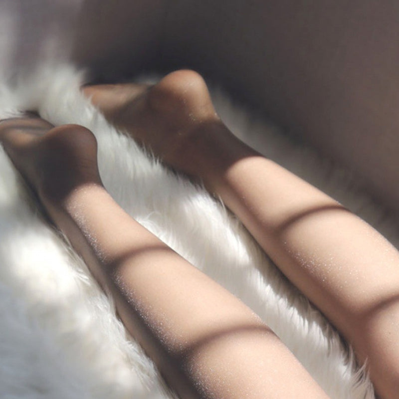 Seamless pearl-gloss ultra-sheer tights