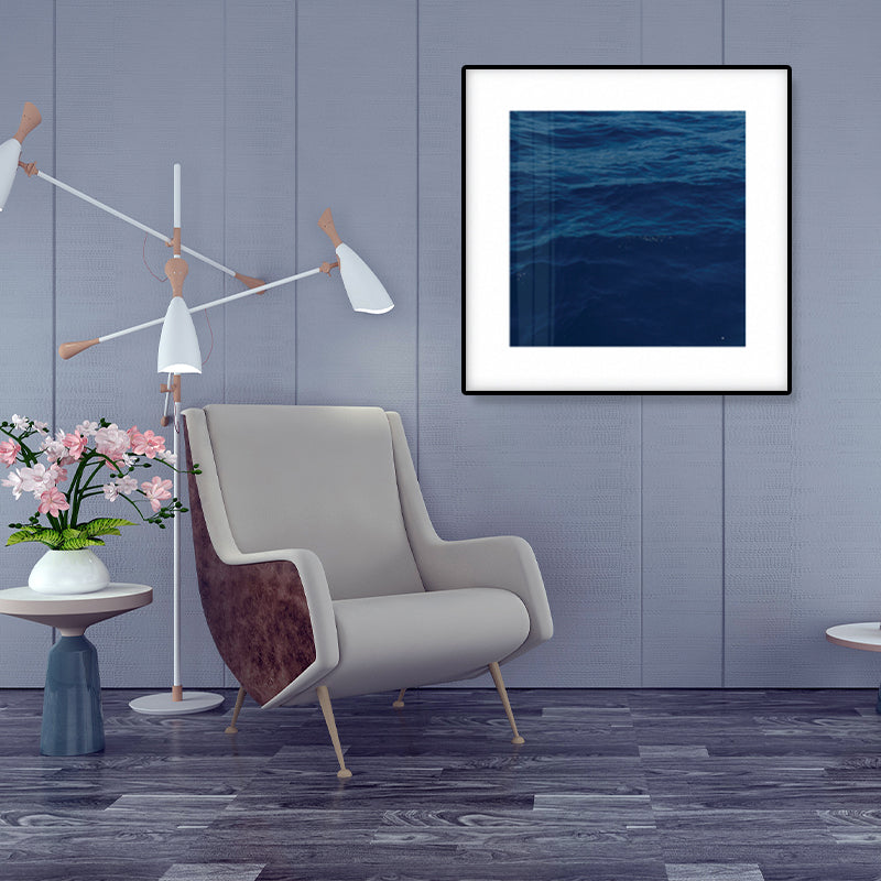 Seascape Ocean Water Wall Art – Tropics Textured Canvas in Blue for Home Interior