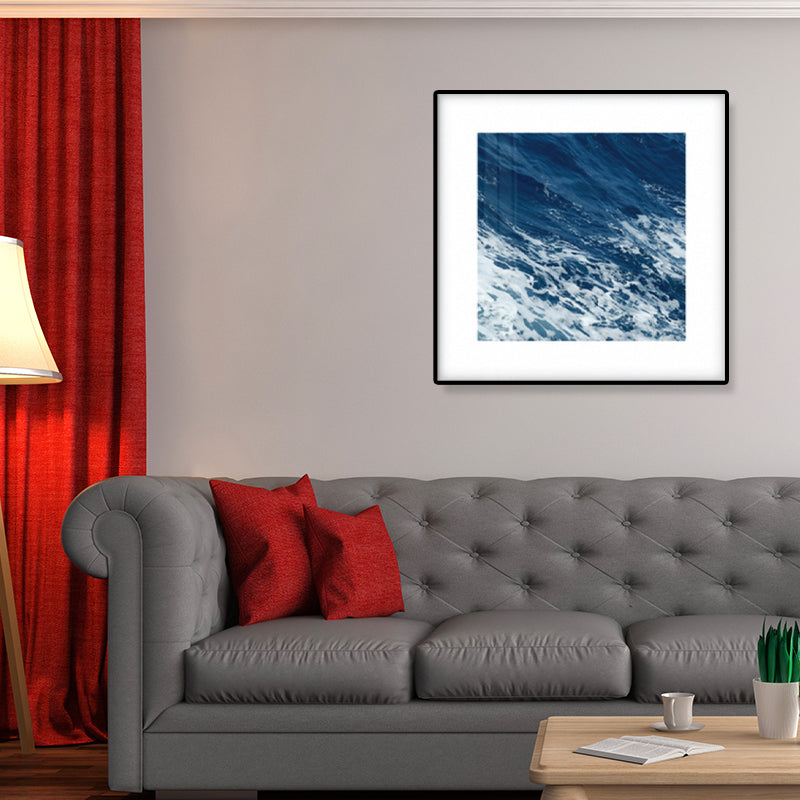 Seascape Ocean Water Wall Art – Tropics Textured Canvas in Blue for Home Interior