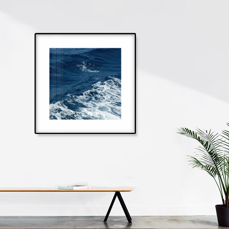 Seascape Ocean Water Wall Art – Tropics Textured Canvas in Blue for Home Interior