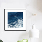 Seascape Ocean Water Wall Art – Tropics Textured Canvas in Blue for Home Interior