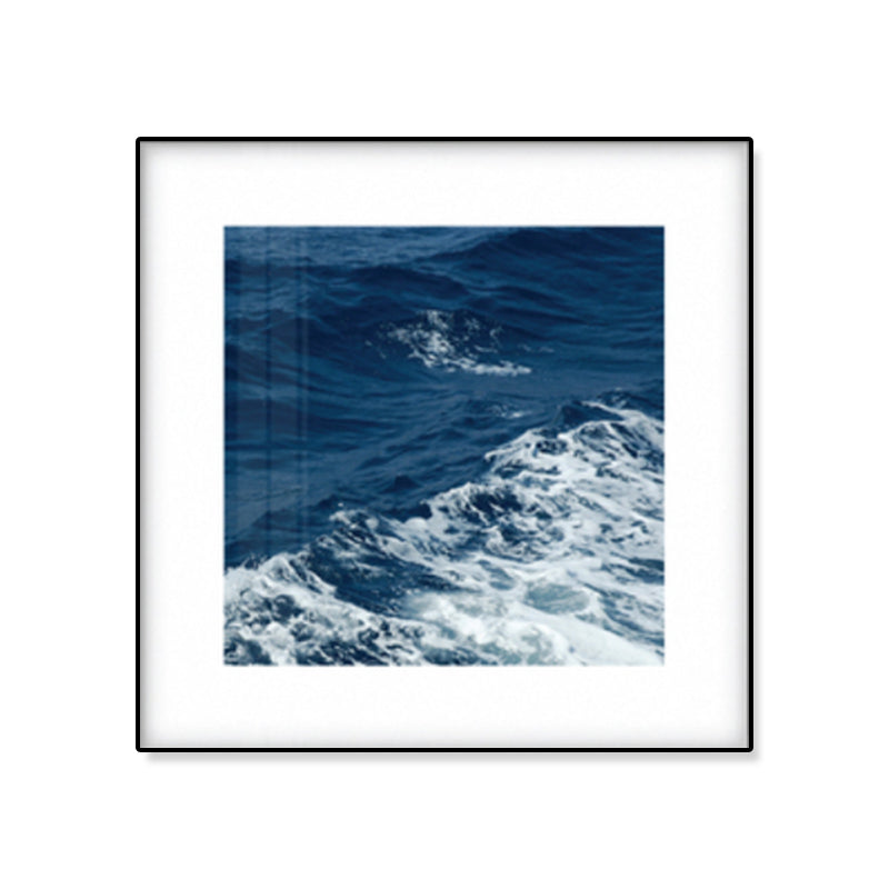 Seascape Ocean Water Wall Art – Tropics Textured Canvas in Blue for Home Interior