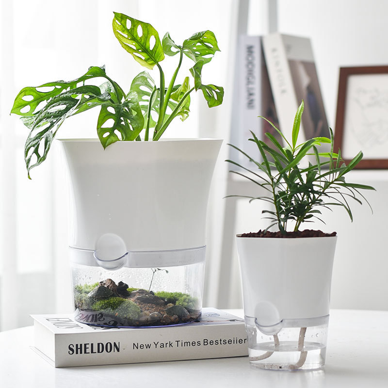 Self-Watering Plant Pot with Water Reservoir for Houseplants