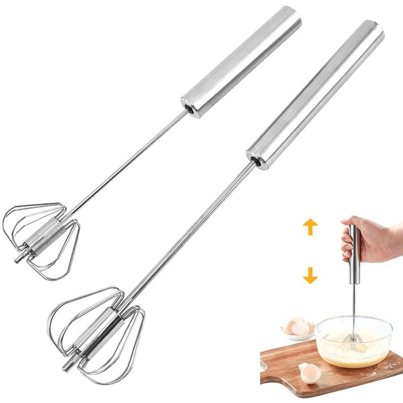 Semi-Automatic Egg Whisk – Stainless Steel Push-Down Beater