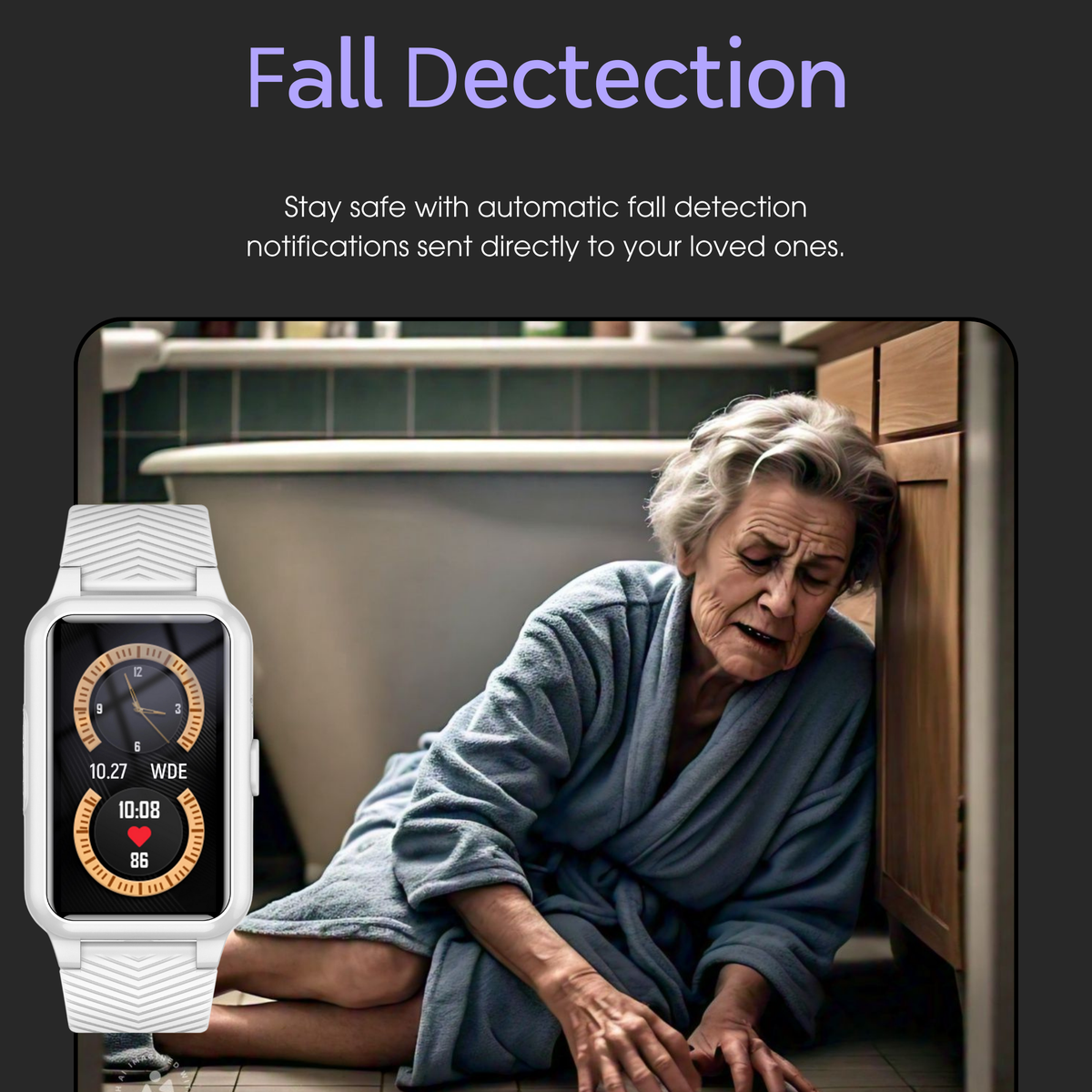 Senior Safety Watch with fall detection and GPS – Smart Care Smartwatch | Boneroshop