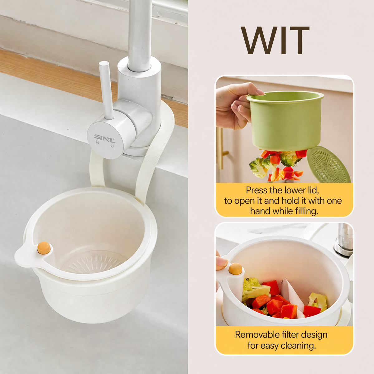 Sink Drying Basket | Drain Organiser | Clean & Odour-Free | FlowEase