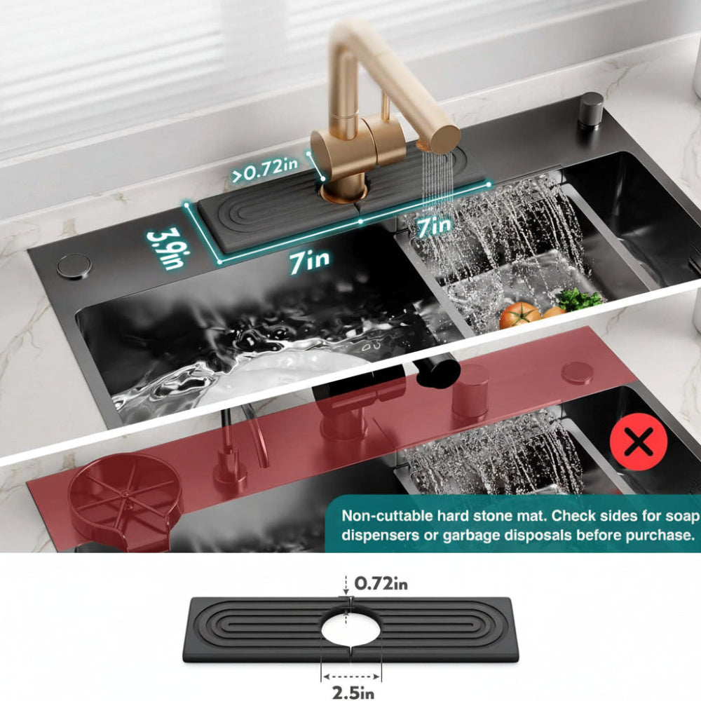 Sink Mat Diatomite Stone Tap Drying Tray Kitchen Counter