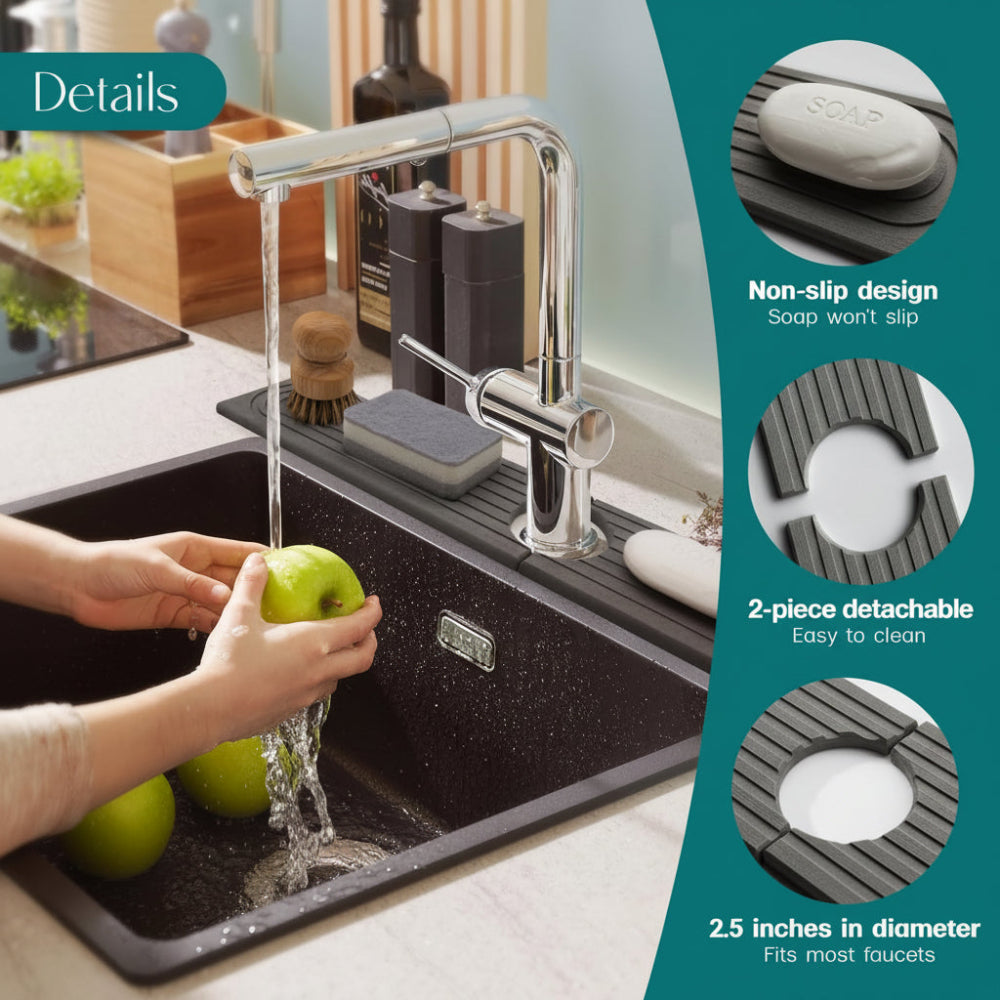 Sink Mat Diatomite Stone Tap Drying Tray Kitchen Counter