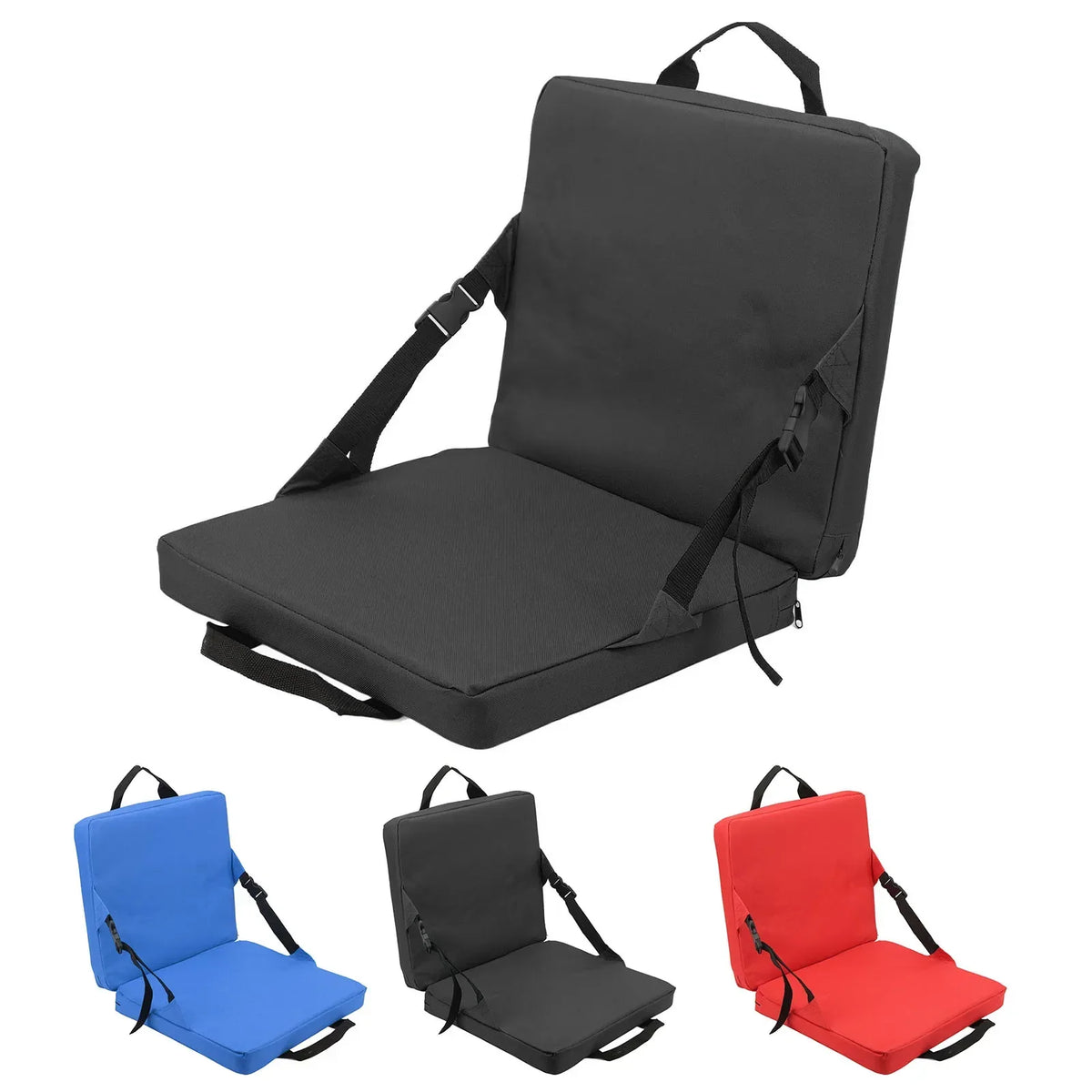 SITPURE folding chair with backrest – padded seat cushion, compact and comfortable for stadium, beach and park