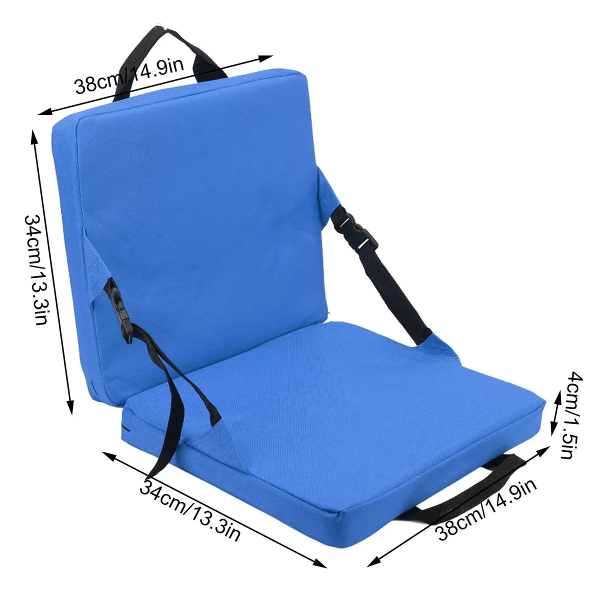 SITPURE folding chair with backrest – padded seat cushion, compact and comfortable for stadium, beach and park