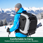 Ski Rucksack 65L | Skistiefeltasche mit Helmfach & Skibrillenfach | Oxford-Gewebe, verstellbare Trageriemen, Skihalterun
