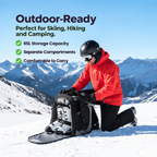 Ski Rucksack 65L | Skistiefeltasche mit Helmfach & Skibrillenfach | Oxford-Gewebe, verstellbare Trageriemen, Skihalterun