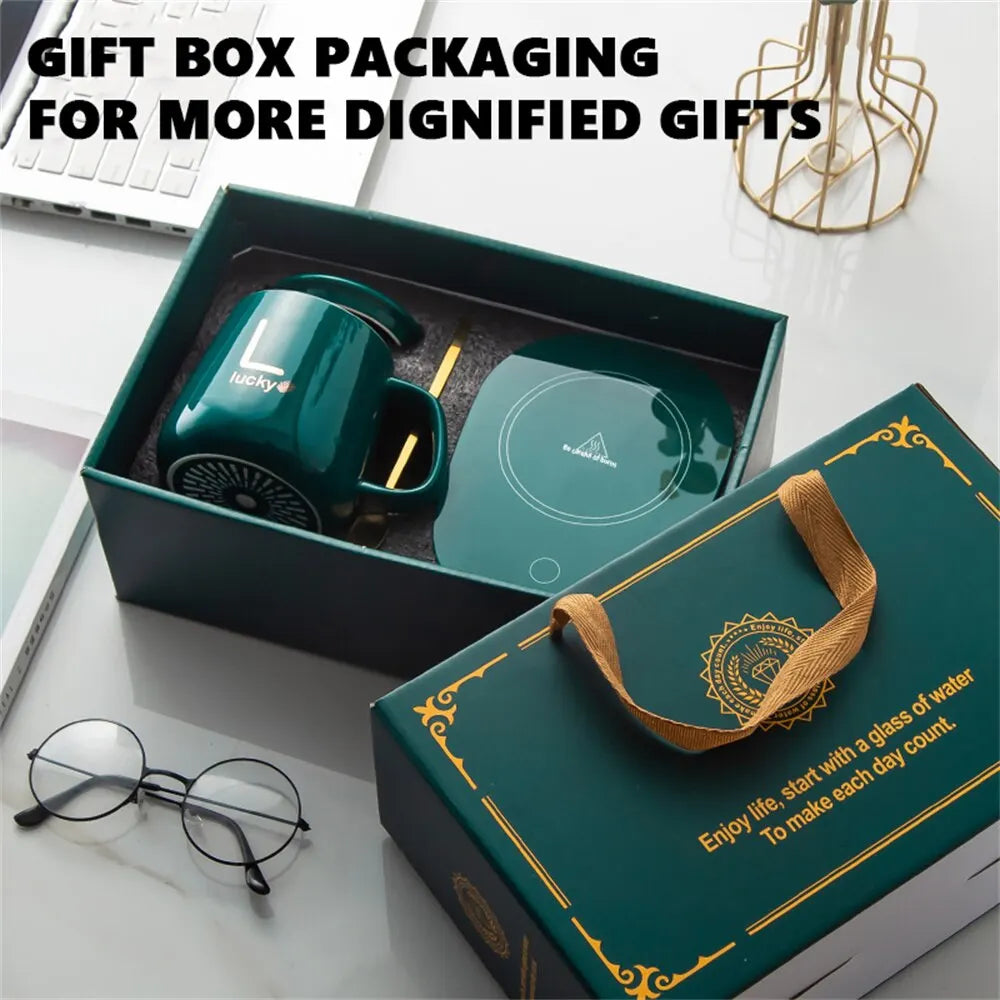 Boneroshop | Smart Ceramic Mug Heater Cup Coaster Warmer Thermostat Coffee Heating Electric Mug Set Milk Tea Heating Wat
