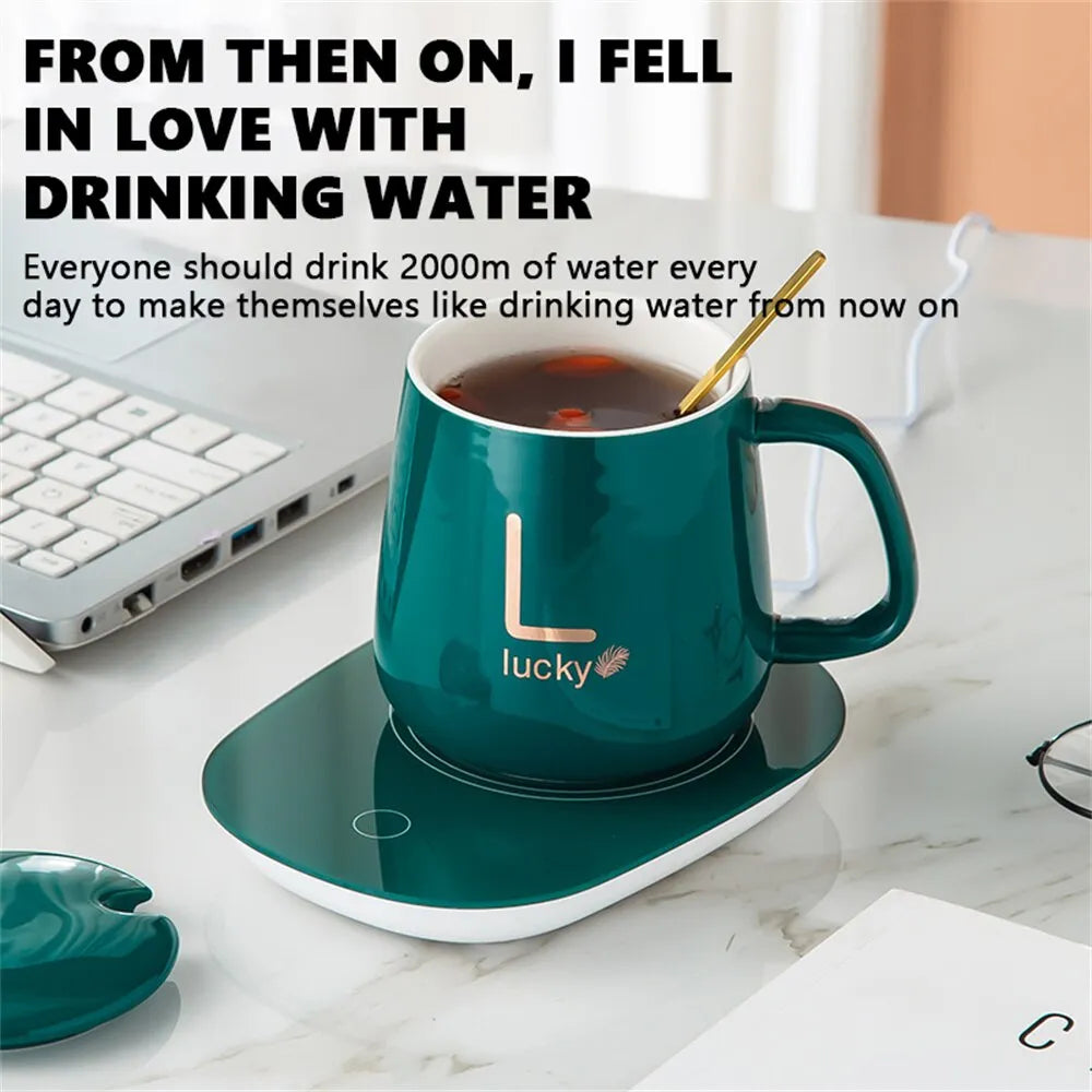 Boneroshop | Smart Ceramic Mug Heater Cup Coaster Warmer Thermostat Coffee Heating Electric Mug Set Milk Tea Heating Wat