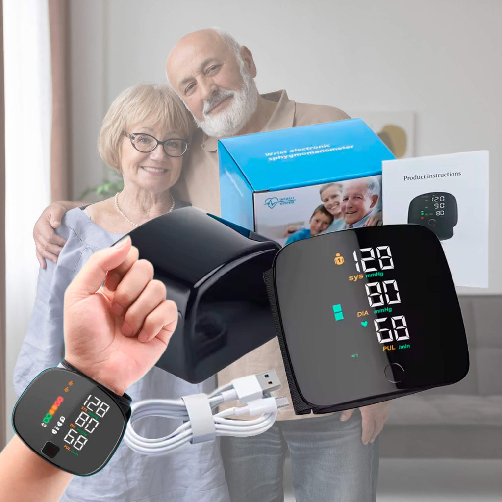 Smart Wrist Blood Pressure Monitor – Rechargeable with Voice Alerts