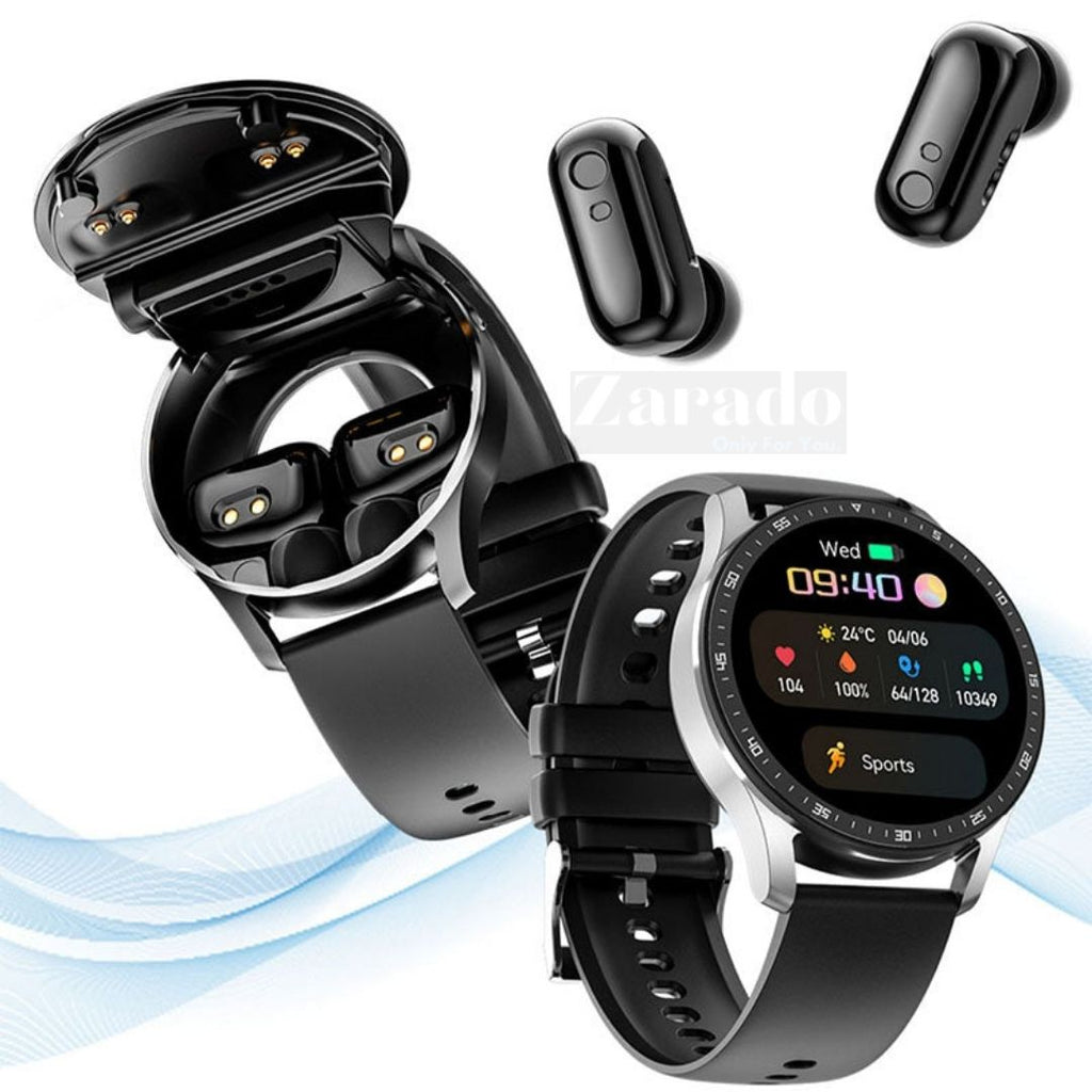 SmartLink Watch – Stylish Smartwatch with Integrated Earbuds
