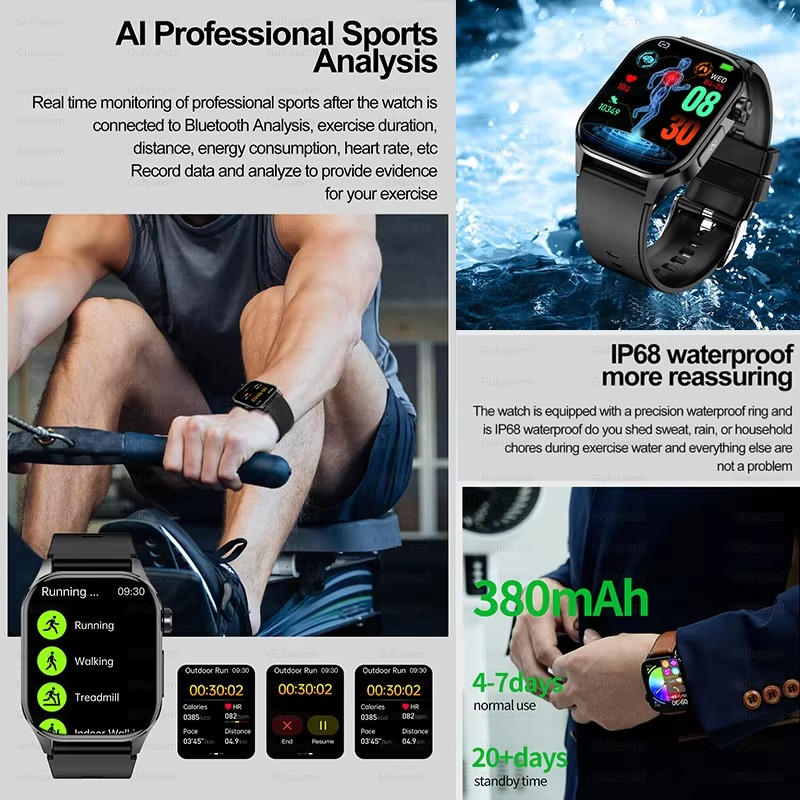 Smartwatch for Seniors Blood Pressure Sugar Health Management