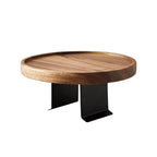 Sofa Armrest Tray | Solid Wood & Adjustable Clip-On | 30 cm Diameter
