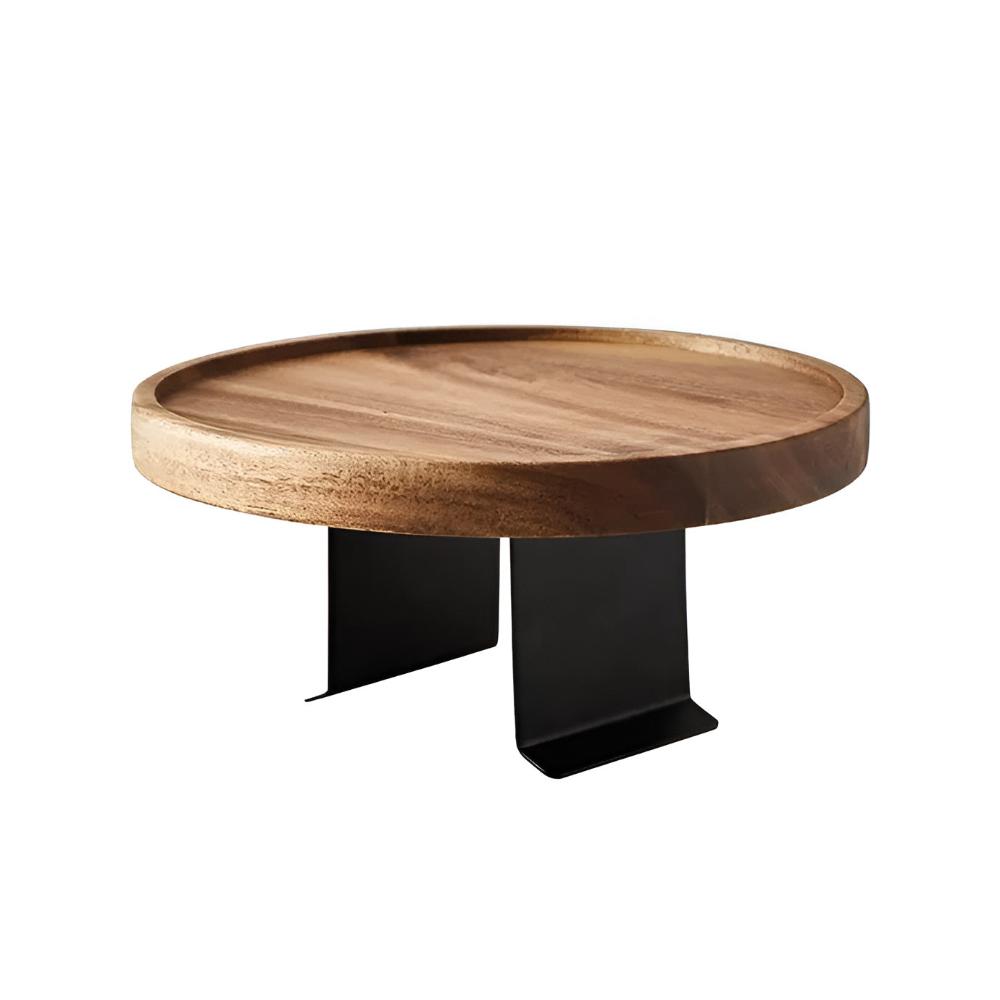 Sofa Armrest Tray | Solid Wood & Adjustable Clip-On | 30 cm Diameter