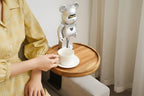 Sofa Armrest Tray | Solid Wood & Adjustable Clip-On | 30 cm Diameter