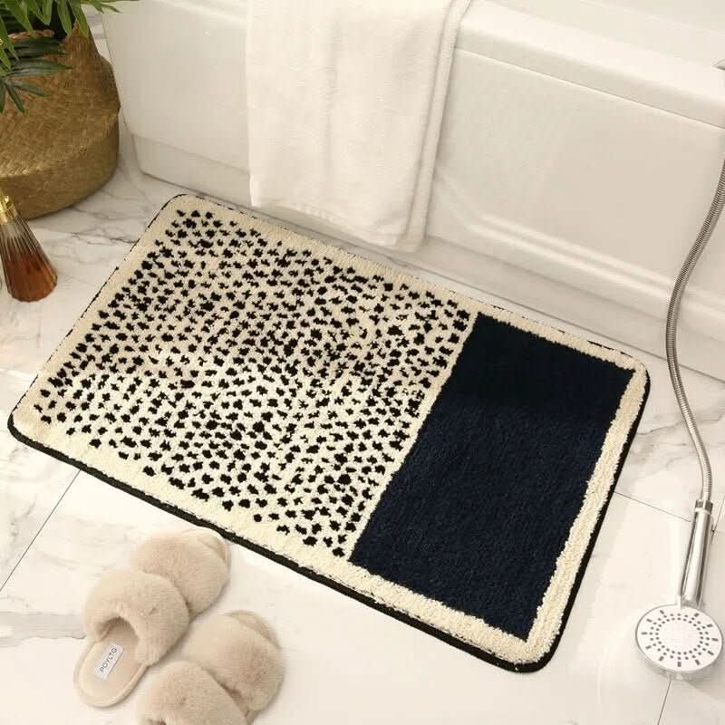 Soft bath mat with non-slip backing for an elegant bathroom