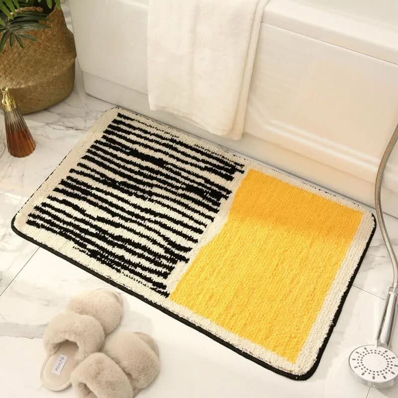 Soft bath mat with non-slip backing for an elegant bathroom