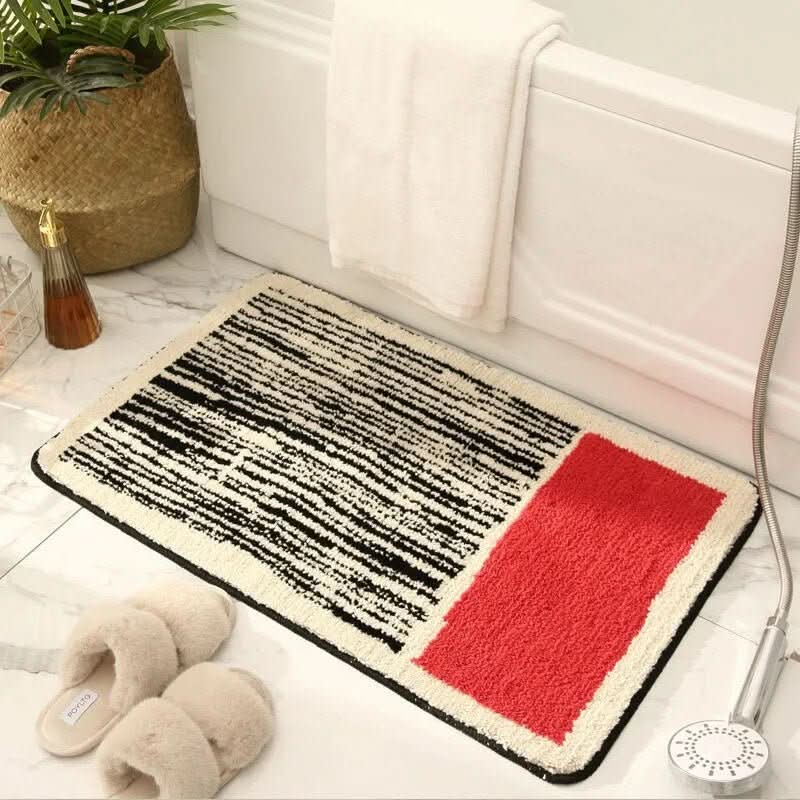 Soft bath mat with non-slip backing for an elegant bathroom