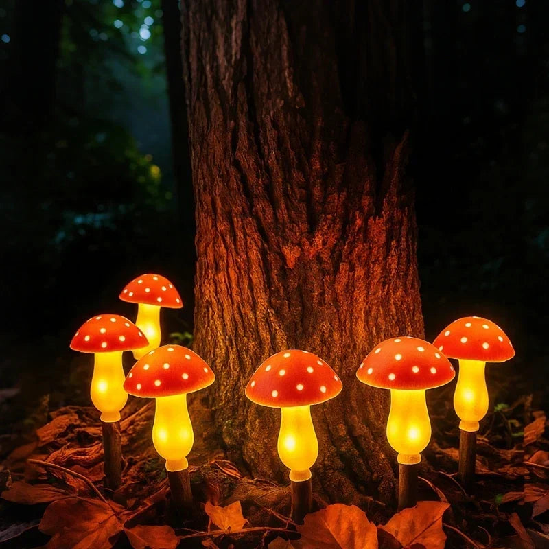 Solar Mushroom Garden Lights | Up to 20 LED Bulbs, 12.5 m String | IP65 Weatherproof, Dusk Sensor, 8 Light Modes