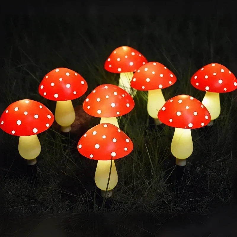 Solar Mushroom Garden Lights | Up to 20 LED Bulbs, 12.5 m String | IP65 Weatherproof, Dusk Sensor, 8 Light Modes