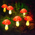 Solar Mushroom Garden Lights | Up to 20 LED Bulbs, 12.5 m String | IP65 Weatherproof, Dusk Sensor, 8 Light Modes