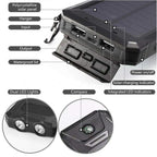 Solar Power Bank 20000mAh | Waterproof Shockproof Design | Solar + USB Charging, Multi-Mode LED Torch for Camping & Outd
