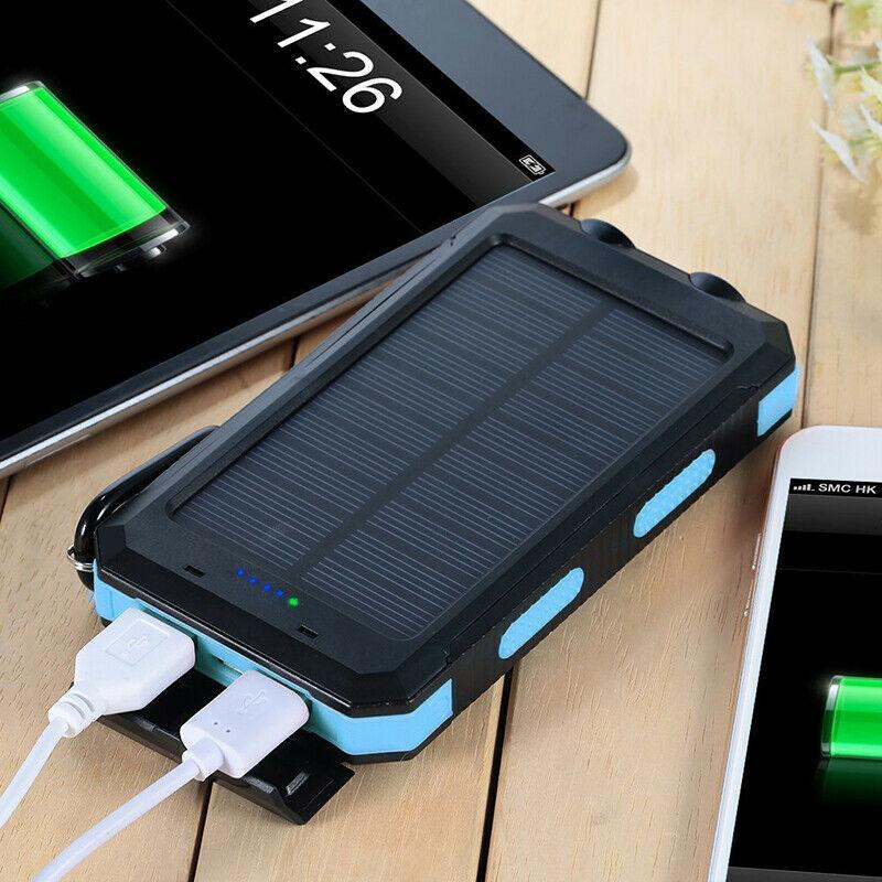 Solar Power Bank 20000mAh | Waterproof Shockproof Design | Solar + USB Charging, Multi-Mode LED Torch for Camping & Outd