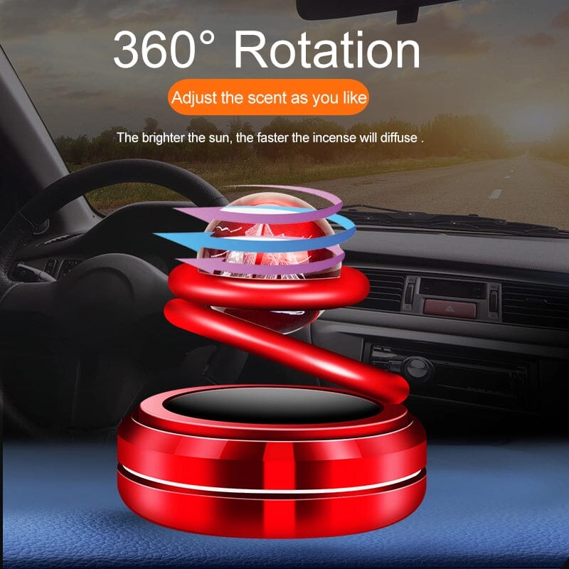 Solar-Powered 360° Rotating Car Air Freshener with Crystal Ball